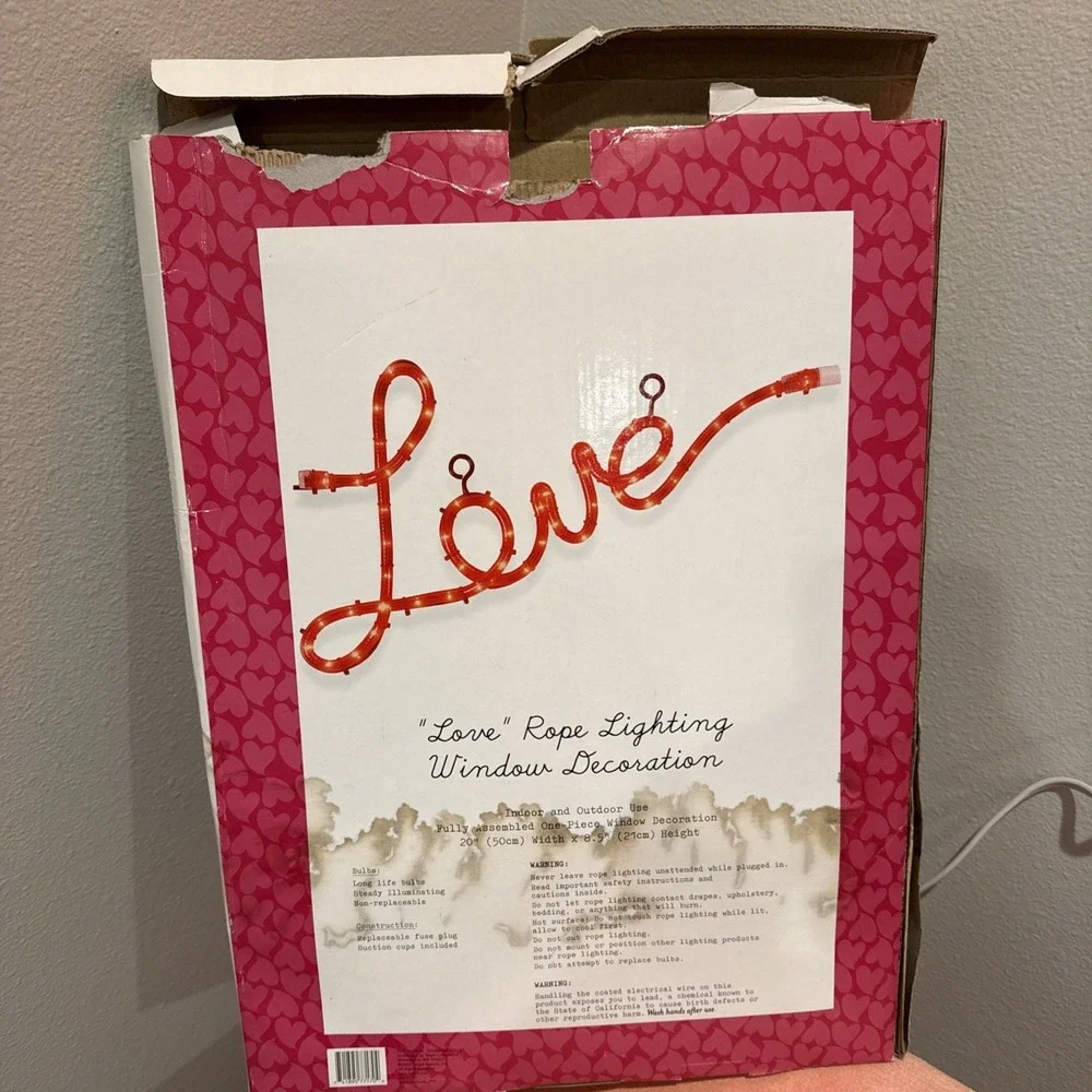 Vintage 2002‎ LOVE Rope Lighting Window Decoration 20 X 8.5